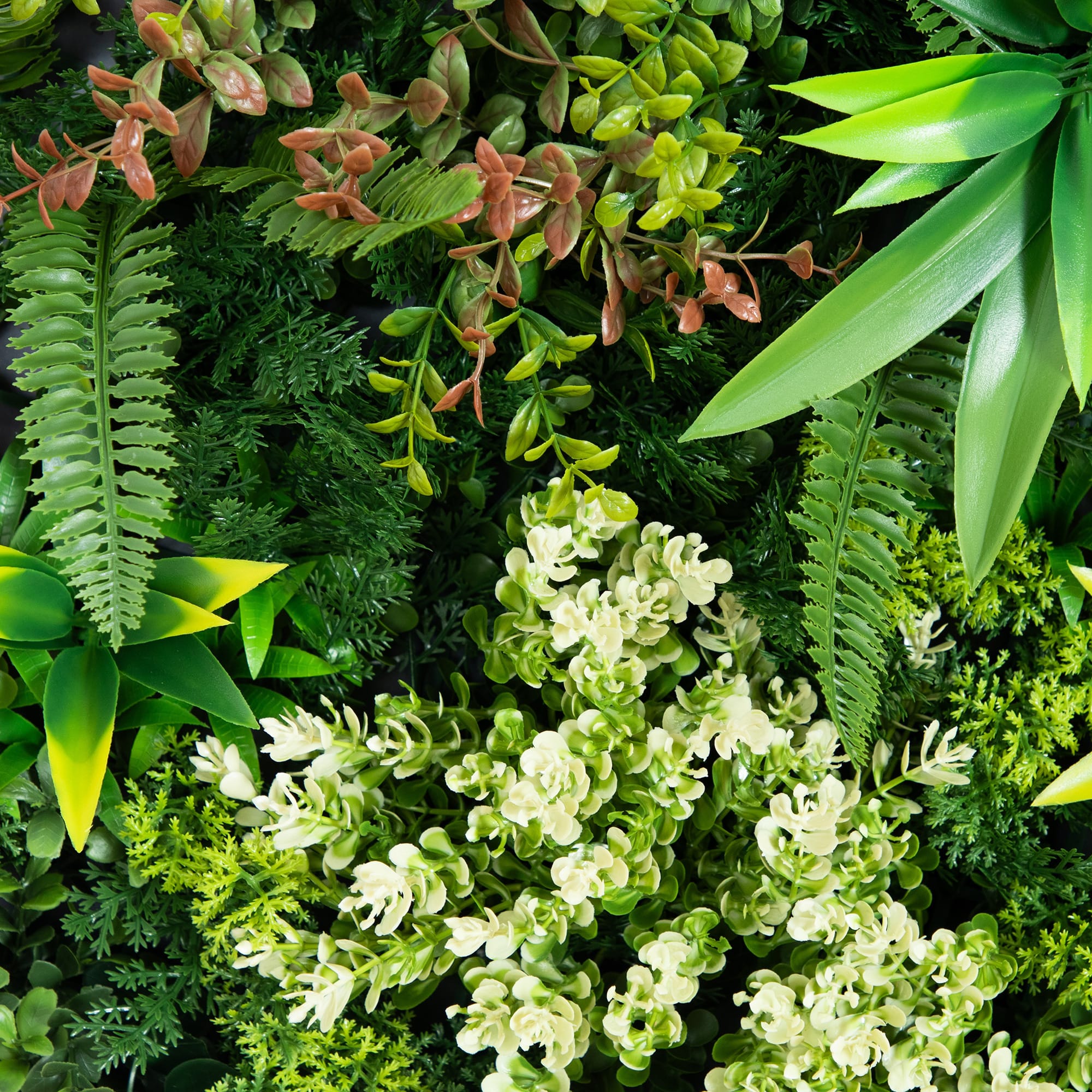 20" Framed Queensland Rainforest Artificial Living Wall Art Panel